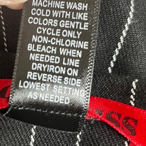 Hot Kiss Wide Leg Pants Womens Size 11 Black White Pin Stripe Tie Front Y2K - Picture 7 of 7